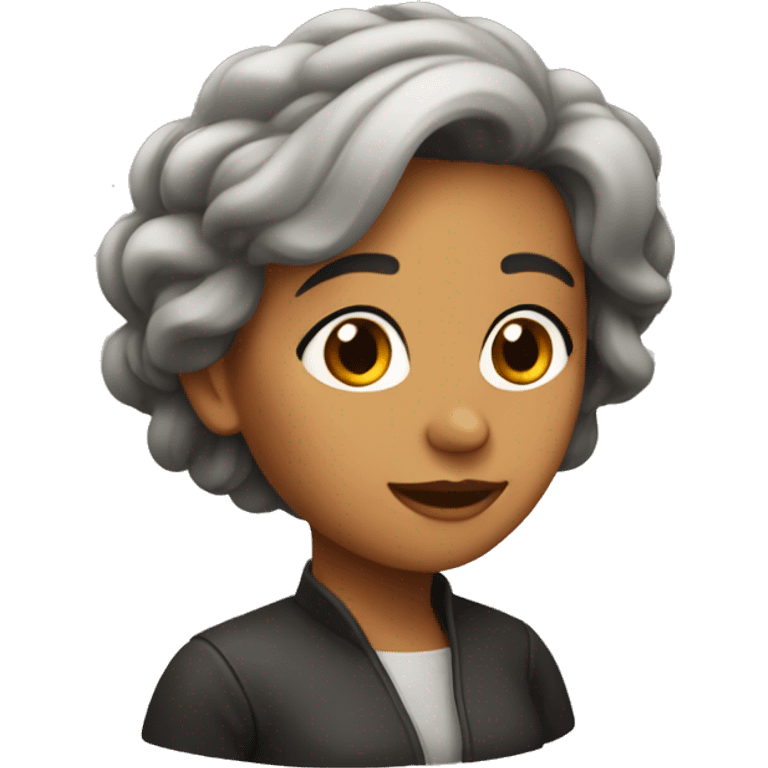 Una mujer con cabello cobrizo emoji