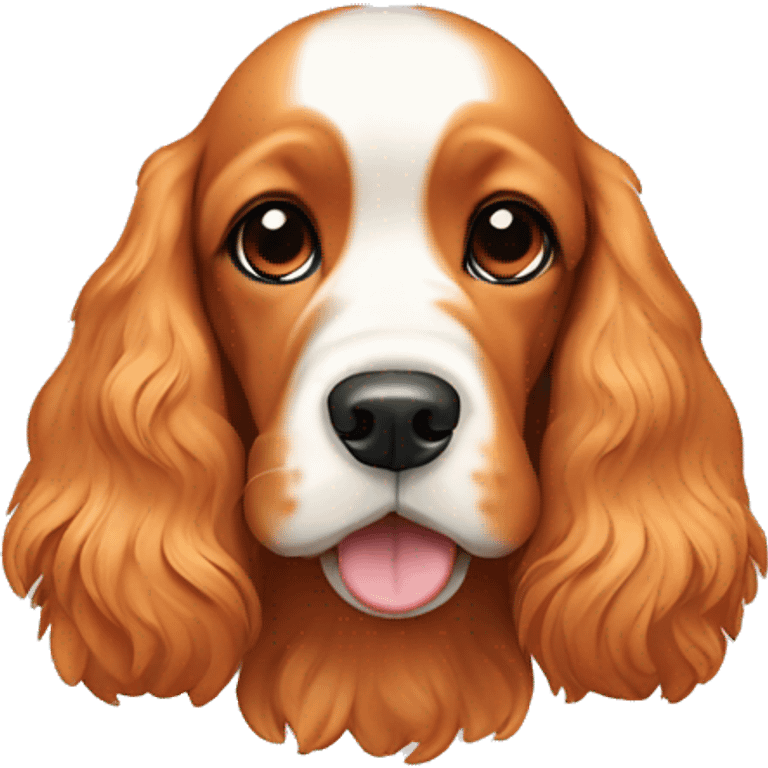 Cocker spaniel dog, color orange and white  emoji