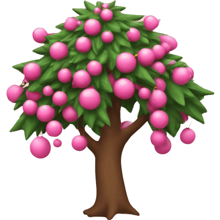 árbol de navidad rosa  emoji