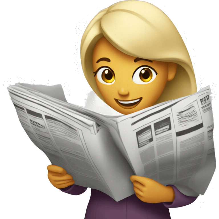 woman reading newpaper emoji