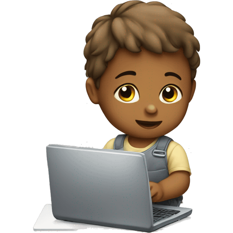 baby working on a computer emoji