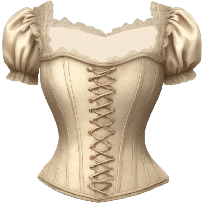 vintage rococo light beige corset with sleeves  emoji