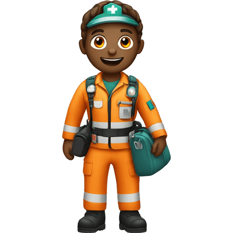 Paramedic with orang bag emoji