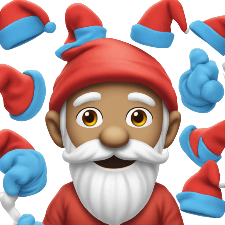 Papa Smurf with red hat and white beard emoji