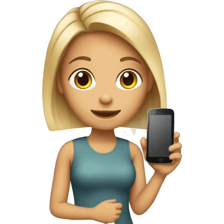 Girl with phone emoji