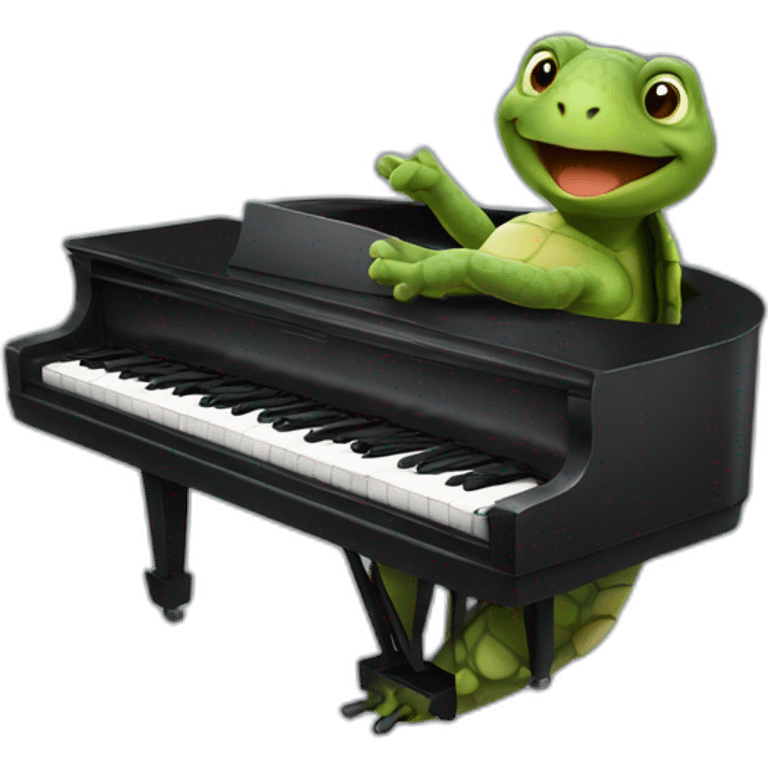 turtle playing piano emoji