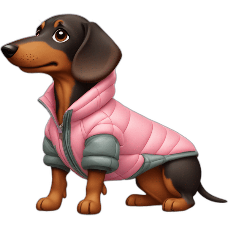 Sausage dog in cool jacket emoji