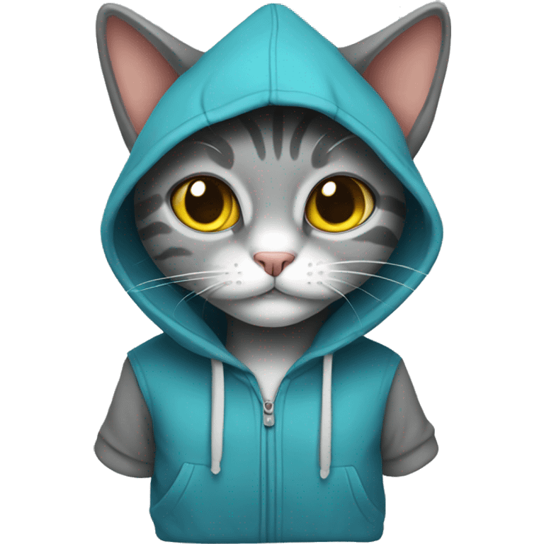 Cat wearing hoodie  emoji