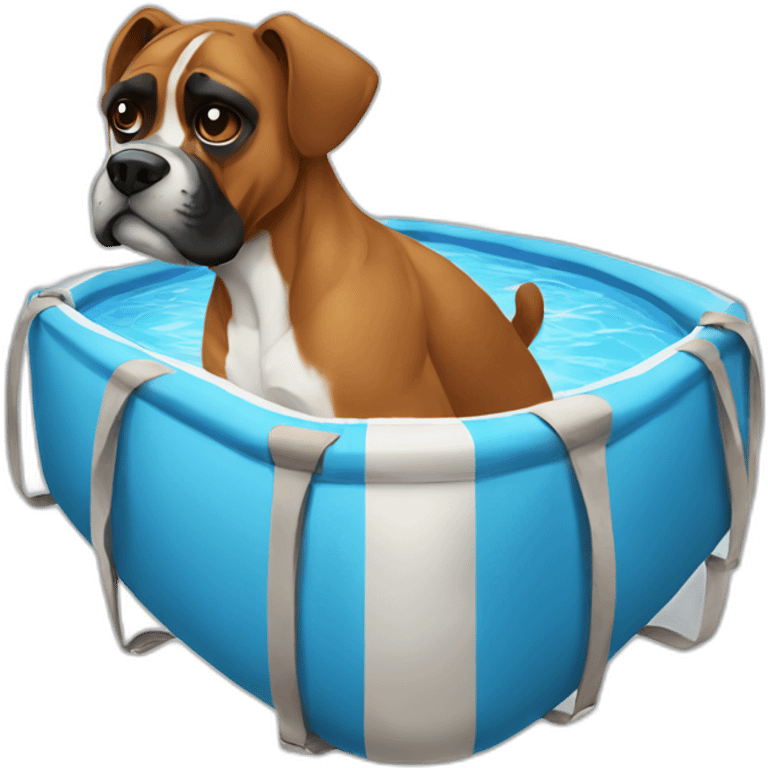 Boxer dog pool emoji