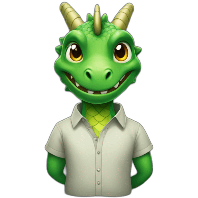 green dragon wearing shirt emoji