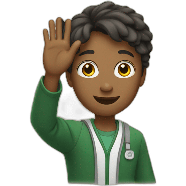 student raising hand emoji