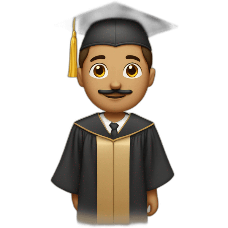 tan boy with mustache and graduation emoji