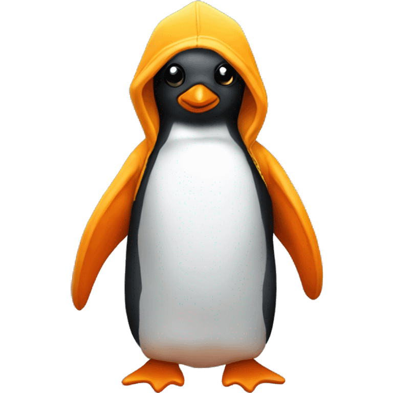 Little Penguin with Hoodies Yellow Orange emoji