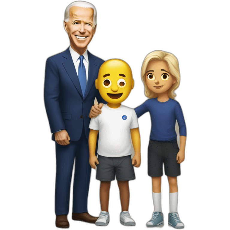 Biden with a kid emoji