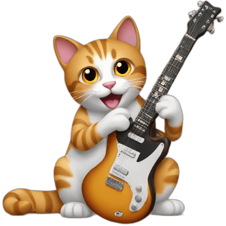 Cat with guitar emoji