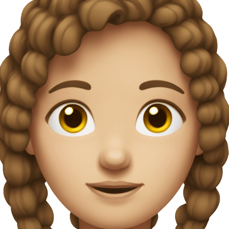 Girl with brown hair cosy emoji