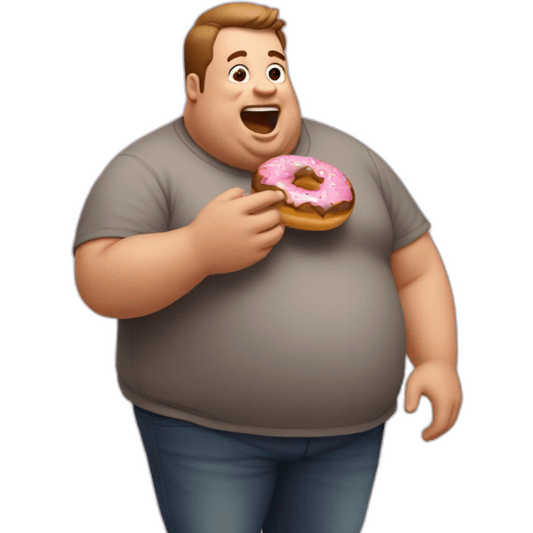 Fat man eating donuts emoji