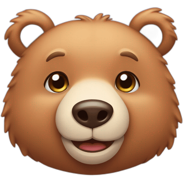 cute face of a bear who's in love emoji