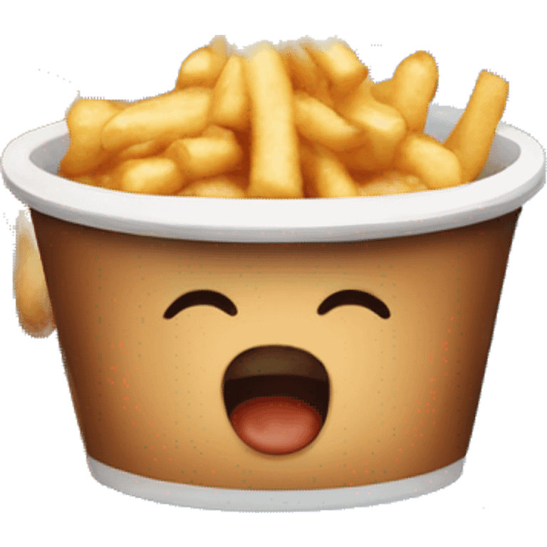 Poutine qui mange une poutone emoji