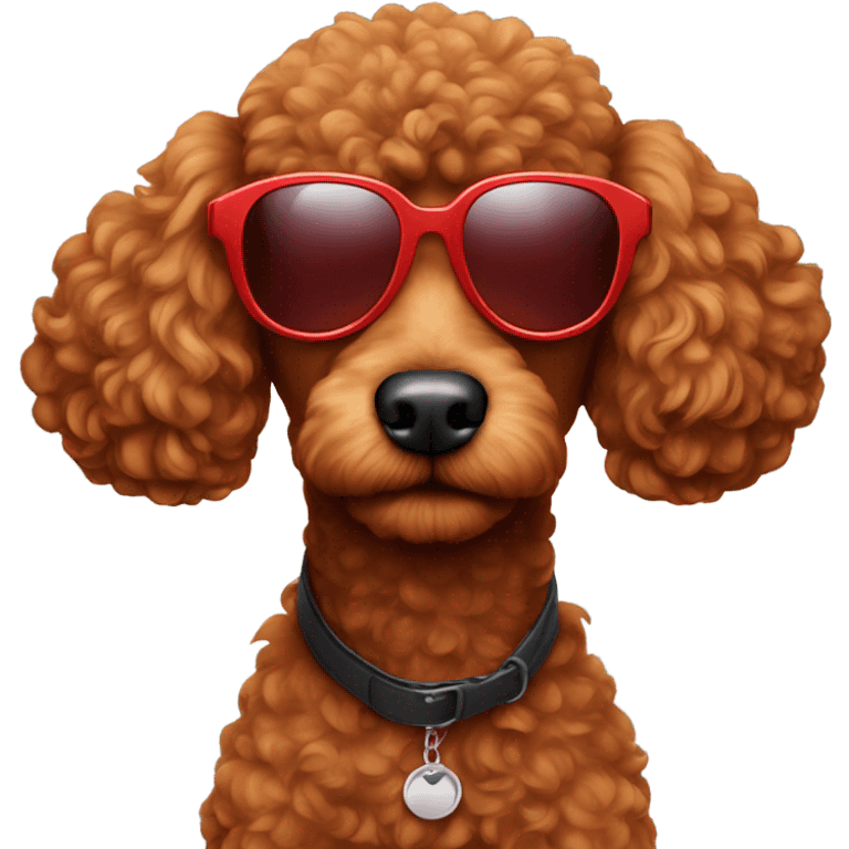 Red Poodle wearing sunglasses  emoji