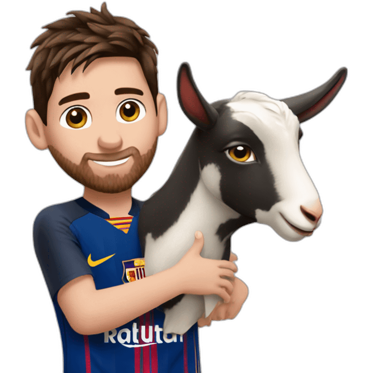 Messi qui caresse un goat emoji