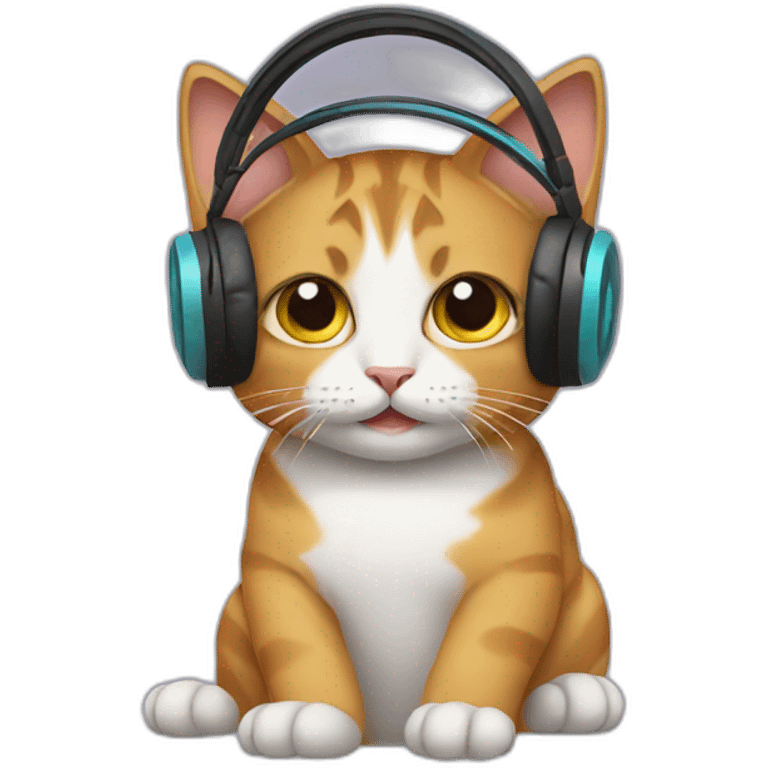 cat with headphones emoji