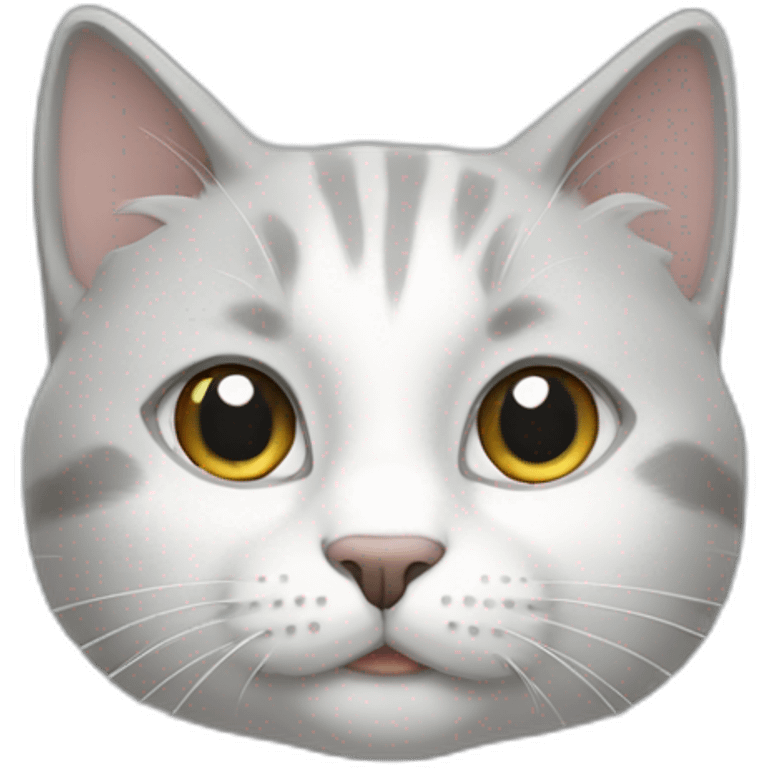 White gray cat emoji