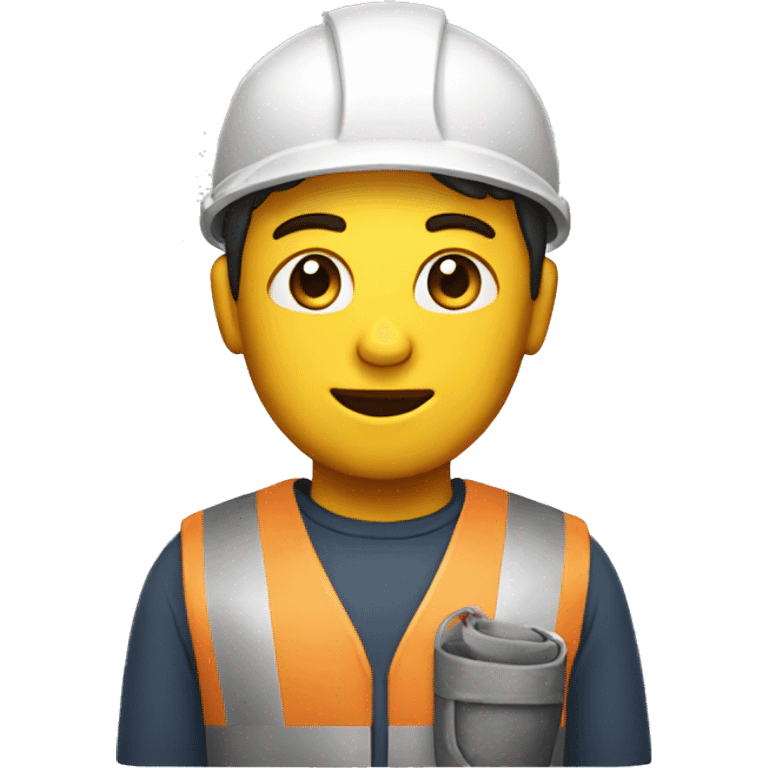 Worker with a cast emoji