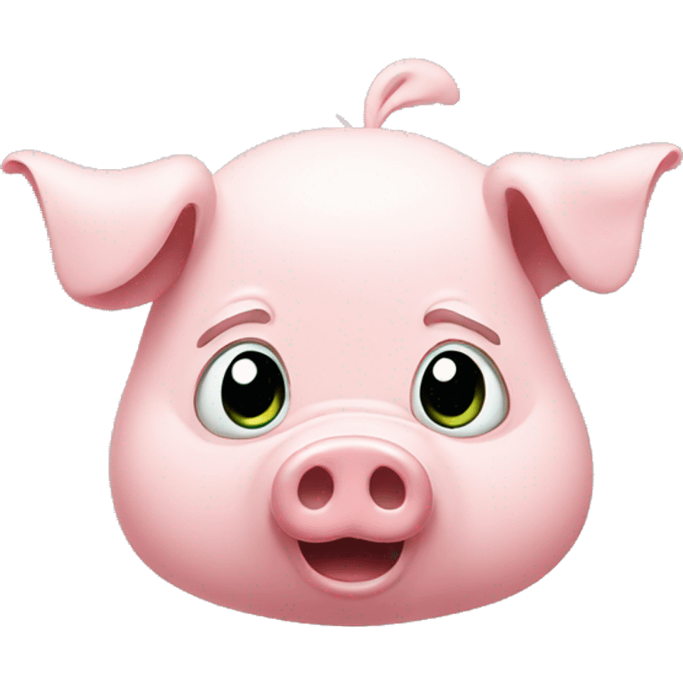 confused Pig floating emoji