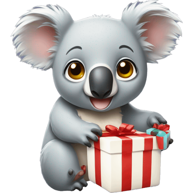 Koala with a present in his hand emoji