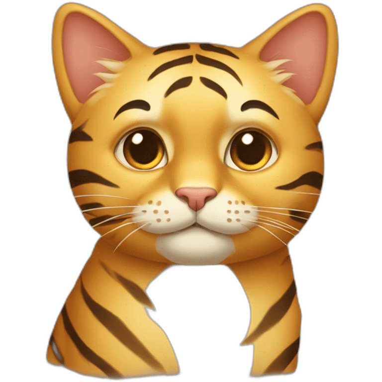 A cat as golden as a tiger emoji