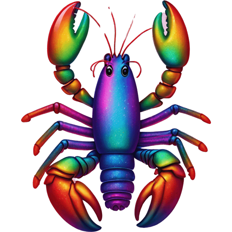 lisa frank glitter lobster emoji