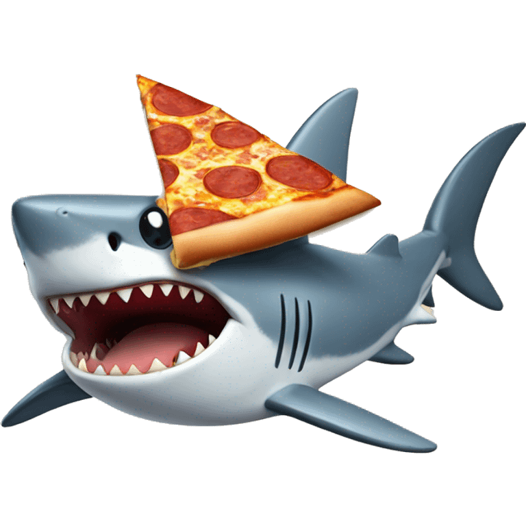 Shark eats pizza emoji