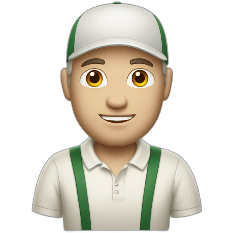 pale balding dad golfer with dark hair emoji