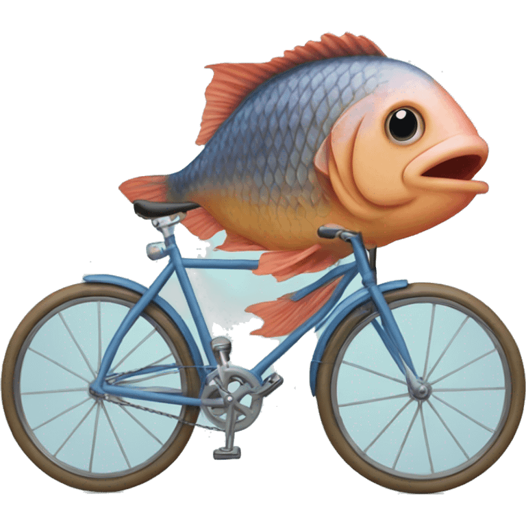 Fish riding bicycle emoji