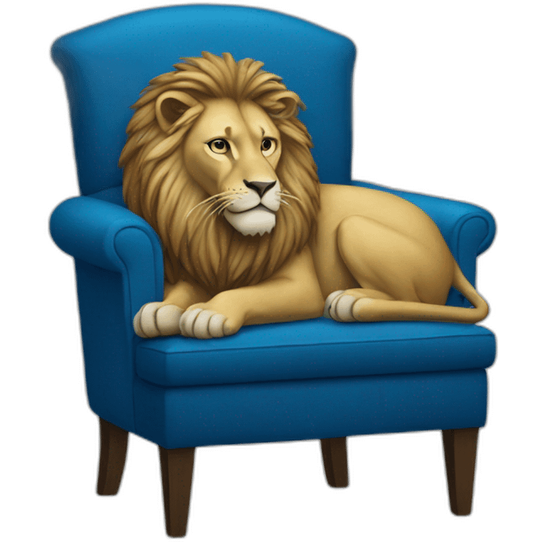 Blue lion ON CHAIR emoji