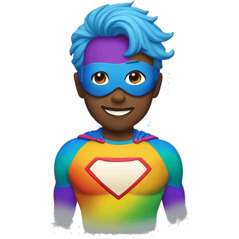 Gay superhero in rainbow colours emoji