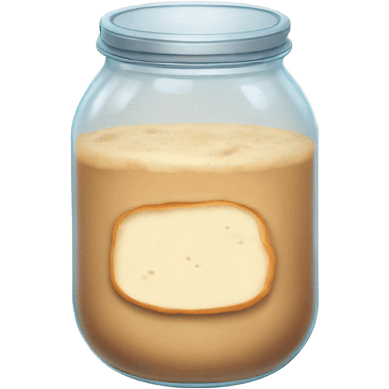 bubbly sourdough starter in aesthetic jar emoji