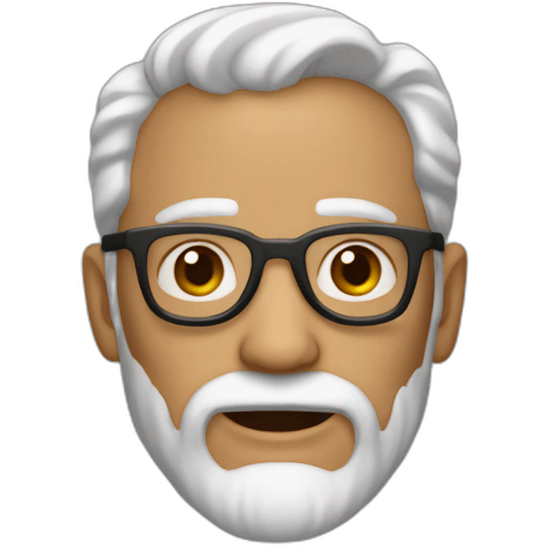 Homme chauve 60 ans avec barbichette emoji