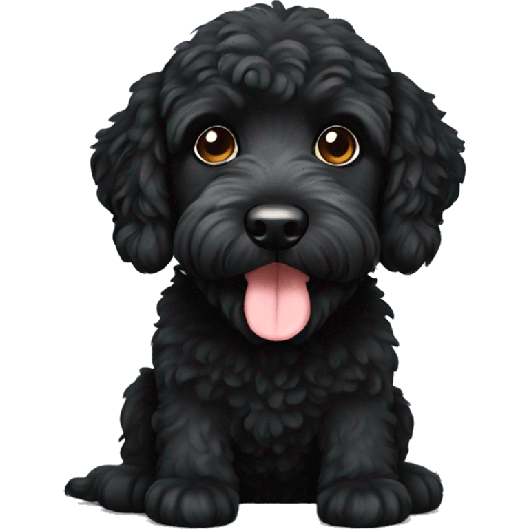 Mini black labradoodle emoji