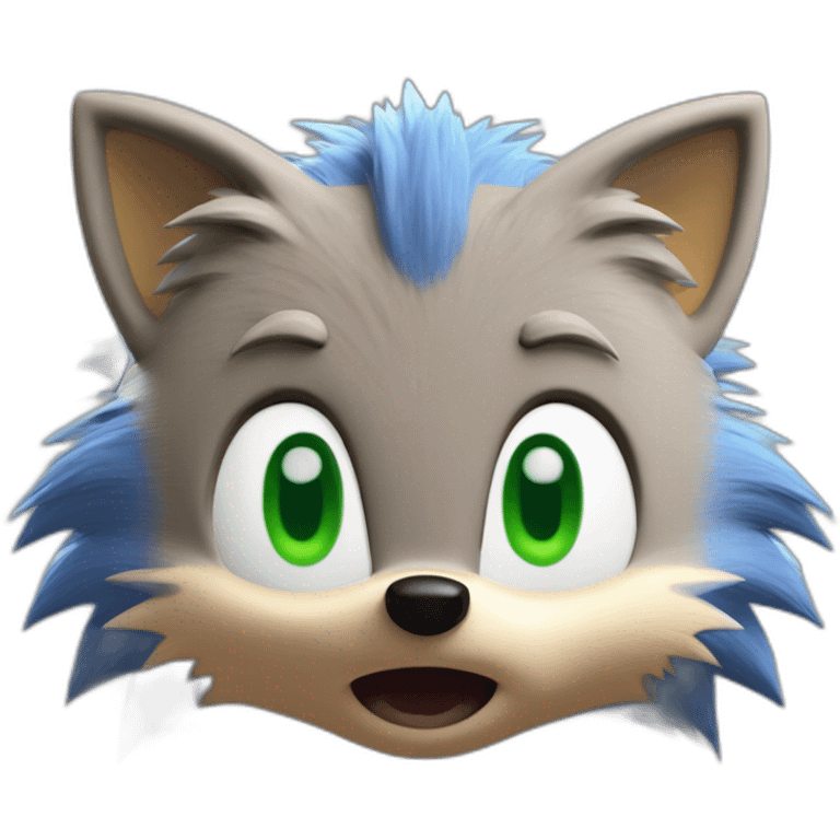 Sonic The Hedgehog from SEGA, Blue Fur with a green eyes, CGI ACCURATE emoji