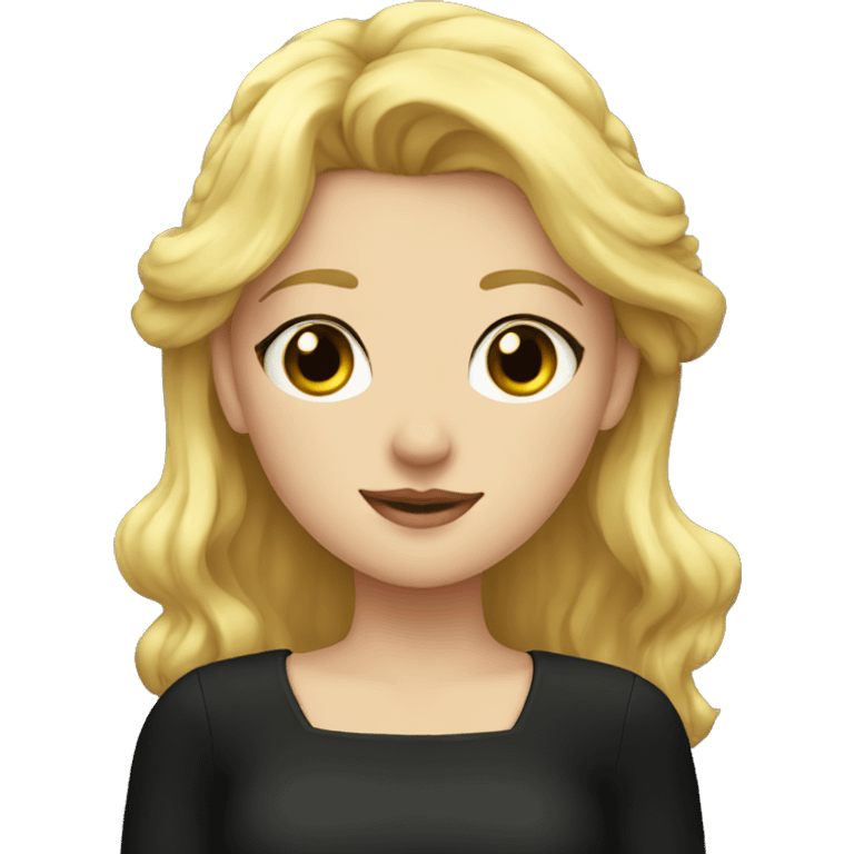 Blonde girl with a crown and a black Soot-cut blouse emoji