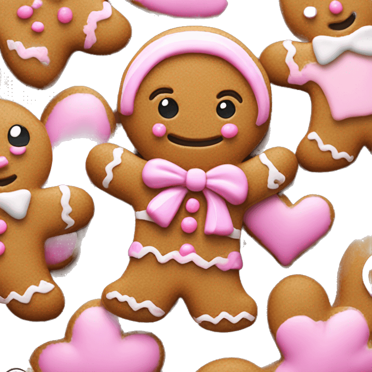 A gingerbread man with pink accents ￼ emoji