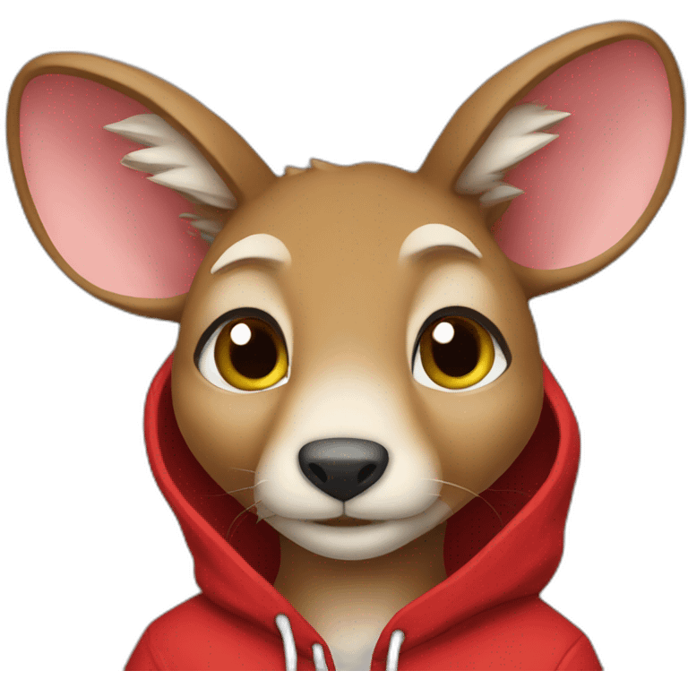 kangourou with red hoodies emoji