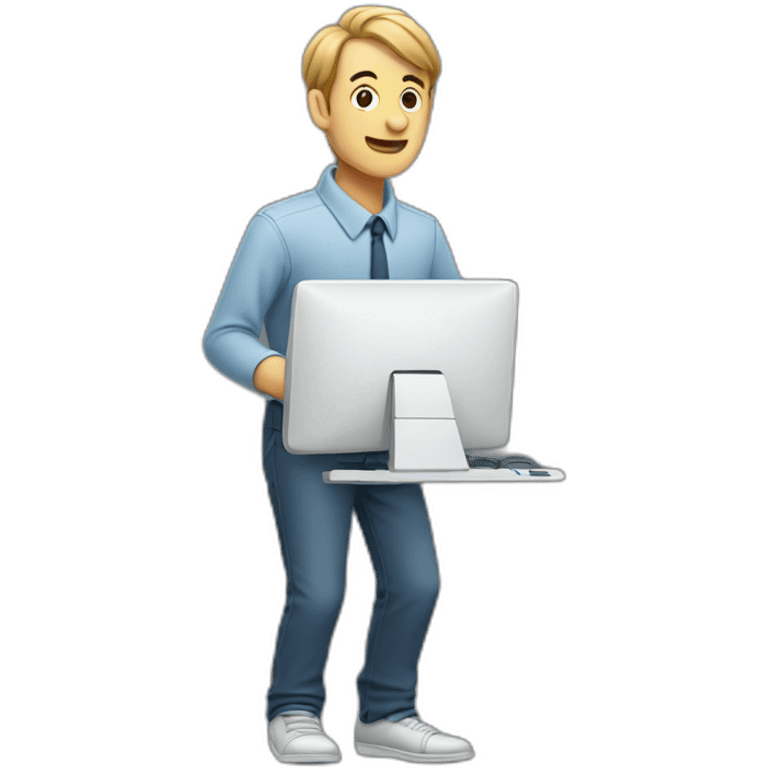 computer guy with really forward leaning posture emoji