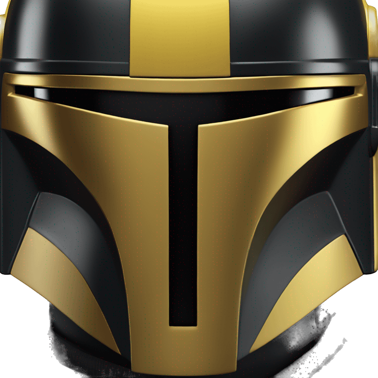 Gloss black and yellow mandalorian helmet with one antenna emoji