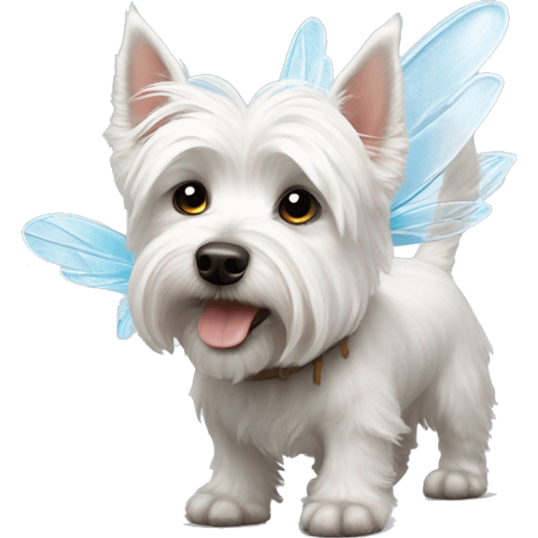 Westie dog with fairy wings emoji