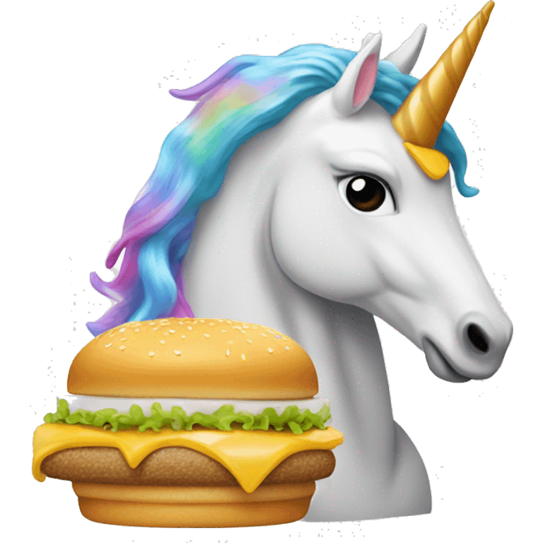 Unicorn eating McDonald’s  emoji