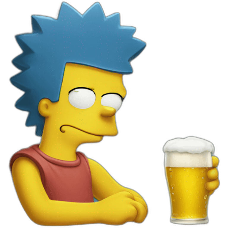 BART Simpson drinking beer emoji