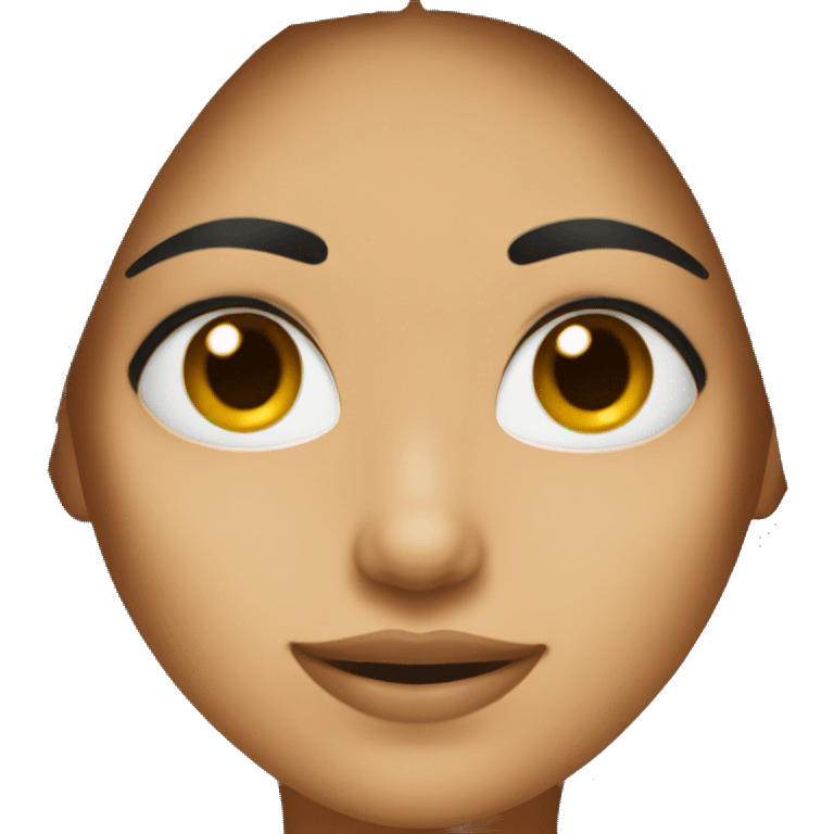 A girl head with tan skin and black hair emoji